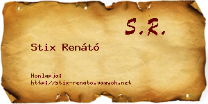 Stix Renátó névjegykártya